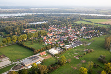 Fort-Louis in the state Bas-Rhin, France viewn from the air