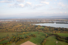Fort-Louis in the state Bas-Rhin, France from a drone