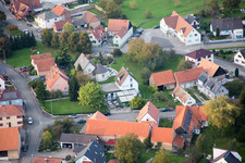 Neuhaeusel in the state Bas-Rhin, France viewn from the air