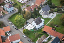 Neuhaeusel in the state Bas-Rhin, France from a drone