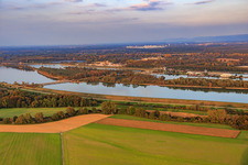 Rhine lock and EnBW Energie Baden-Württemberg AG, Iffezheim Rhine power plant in Beinheim in the state Bas-Rhin, France