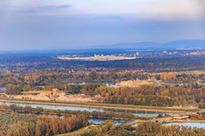IKE Iffezheimer gravel and fine chippings plant Max Kern GmbH & Co. KG at the gravel pit on the Rhine in Iffezheim in the state Baden-Wuerttemberg, Germany