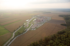 Oblique view of Style outlet center in Roppenheim in the state Bas-Rhin, France