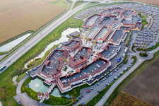 Building of the shopping center Roppenheim The Style Outlets in Roppenheim in Grand Est, France out of the air