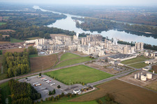 Aerial view of Industry in Beinheim in the state Bas-Rhin, France