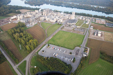 Industry in Beinheim in the state Bas-Rhin, France from above