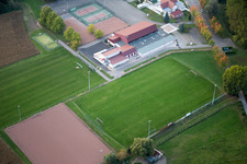 Beinheim in the state Bas-Rhin, France from a drone