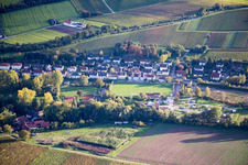 Bird's eye view of District Ingenheim in Billigheim-Ingenheim in the state Rhineland-Palatinate, Germany