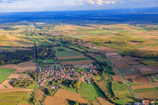 Village view in front of the Billigheimer Bruch in Barbelroth in the state Rhineland-Palatinate, Germany