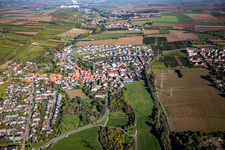 Town View of the streets and houses of the residential areas in the district Asselheim in Gruenstadt in the state Rhineland-Palatinate