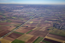 Route of the A6 in Heuchelheim bei Frankenthal in the state Rhineland-Palatinate, Germany