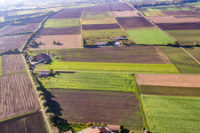 Aerial view of Ultralight Flying Interest Group Bürstadt in Bürstadt in the state Hesse, Germany