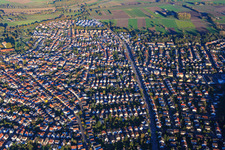 Friedenstraße from the west in Lorsch in the state Hesse, Germany