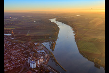 Gernsheim Rhine harbor from the north in Gernsheim in the state Hesse, Germany
