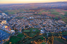 City overview from the west in Gernsheim in the state Hesse, Germany