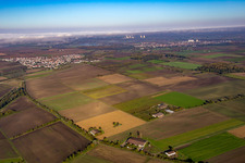 Bürstadt in the state Hesse, Germany from above