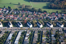 Aerial view of Neckarstr in Rastatt in the state Baden-Wuerttemberg, Germany