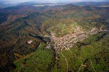 Aerial view of From the southwest in the district Michelbach in Gaggenau in the state Baden-Wuerttemberg, Germany