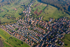 Town View of the streets and houses of the residential areas in Schoellbronn in the state Baden-Wurttemberg, Germany