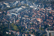 Oblique view of District Durlach in Karlsruhe in the state Baden-Wuerttemberg, Germany