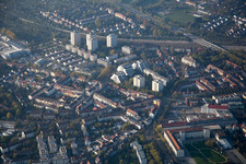 District Durlach in Karlsruhe in the state Baden-Wuerttemberg, Germany from above