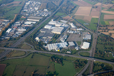 District Durlach in Karlsruhe in the state Baden-Wuerttemberg, Germany seen from above