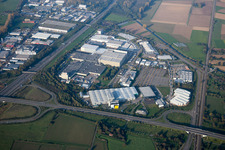 District Durlach in Karlsruhe in the state Baden-Wuerttemberg, Germany from the plane