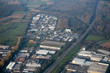Oblique view of District Grötzingen in Karlsruhe in the state Baden-Wuerttemberg, Germany