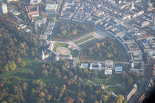 Aerial photograpy of District Innenstadt-West in Karlsruhe in the state Baden-Wuerttemberg, Germany