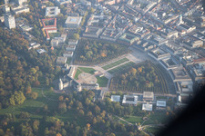 Oblique view of District Innenstadt-West in Karlsruhe in the state Baden-Wuerttemberg, Germany