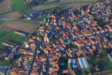 Main Street Kirchstr in Neupotz in the state Rhineland-Palatinate, Germany