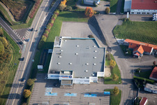 Aerial view of Hohwiller in the state Bas-Rhin, France