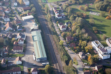 Aerial photograpy of Soultz-sous-Forêts in the state Bas-Rhin, France