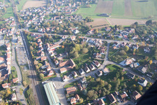 Aerial photograpy of Soultz-sous-Forêts in the state Bas-Rhin, France