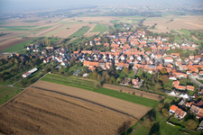 Aerial view of Rittershoffen in the state Bas-Rhin, France