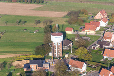 Building of industrial monument water tower in Rittershoffen in Grand Est, France