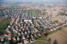 Aerial view of Hatten in the state Bas-Rhin, France