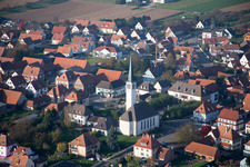 Aerial photograpy of Village view in Hatten in the state Bas-Rhin, France