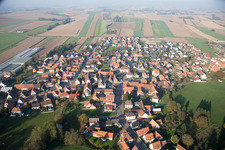 Aerial photograpy of Niederrœdern in the state Bas-Rhin, France
