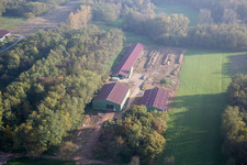 Aerial view of Schaffhouse-près-Seltz in the state Bas-Rhin, France