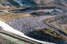 Aerial view of Site of heaped landfill in Schaffhouse-pres-Seltz in Grand Est, France