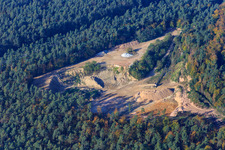 Sand pit of Kalksandsteinwerke Schencking GmbH & Co. KG, Bienwald plant in the district Büchelberg in Wörth am Rhein in the state Rhineland-Palatinate, Germany