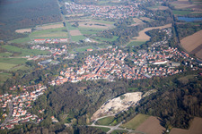 Lauterbourg in the state Bas-Rhin, France seen from above