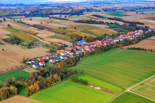 Aerial view of Street village from the southwest in Vollmersweiler in the state Rhineland-Palatinate, Germany