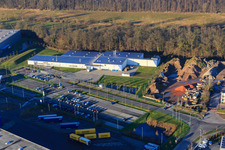Drone recording of Horst Industrial Estate, Alfa Aesar GmbH in the district Minderslachen in Kandel in the state Rhineland-Palatinate, Germany