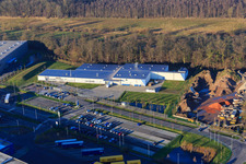 Drone image of Horst Industrial Estate, Alfa Aesar GmbH in the district Minderslachen in Kandel in the state Rhineland-Palatinate, Germany