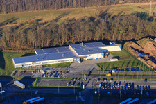 Bird's eye view of Horst Industrial Estate, Alfa Aesar GmbH in the district Minderslachen in Kandel in the state Rhineland-Palatinate, Germany