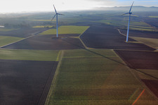 Aerial photograpy of Minfeld wind farm in Minfeld in the state Rhineland-Palatinate, Germany