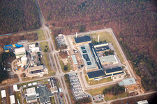 Aerial photograpy of KIK Campus North in the district Leopoldshafen in Eggenstein-Leopoldshafen in the state Baden-Wuerttemberg, Germany
