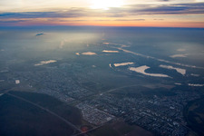 Aerial view of District Eggenstein in Eggenstein-Leopoldshafen in the state Baden-Wuerttemberg, Germany